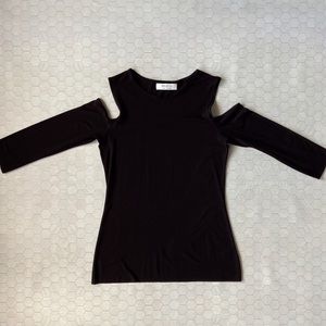 Bailey44 Black L/S Cold Shoulder Top
